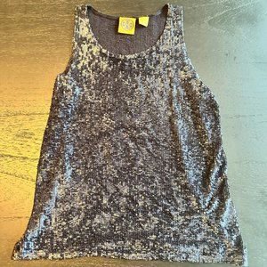 Tory Burch Sequin Tank Top in Navy Size M